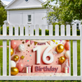 thumbnail image 6 of Sparkly Glittery 16th Birthday Banner Background with Balloons Stars and Gifts Party Supplies Photography Props for Birthday Party Celebrations Decorations Happy Birthday Event Backdrop, 6 of 8