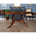 thumbnail image 6 of Mahogany Round Dining Table with Floral Inlay, 6 of 10