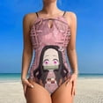 thumbnail image 2 of Kamado Nezuko Women's One-piece Swimsuit Bathing Suits High Neck Tummy Control Swimwear Swim Suit M, 2 of 7