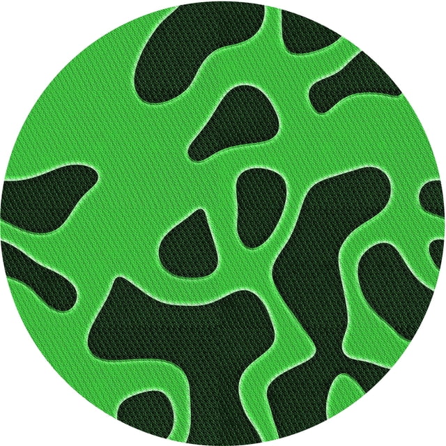 Ahgly Tapis Rond Lavable en Machine Intérieur Transitionnel Vert Émeraude Profond, 7 Pieds Rond