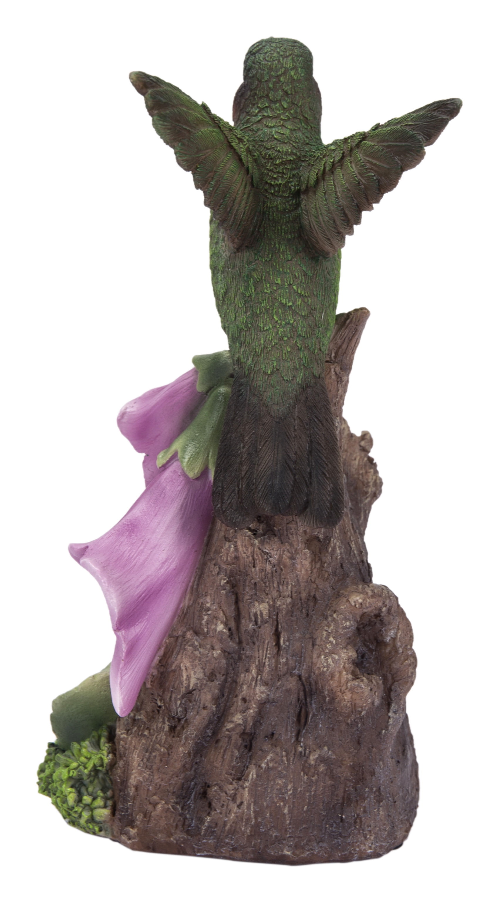 Hi-Line Gift Motion-Activated Singing Hummingbird on Foxglove, Polyresin - Multicolour