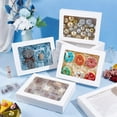 thumbnail image 4 of 20 Pcs Paper Boxes with Window Treat Boxes 9.45x7.28x1.77 Inch Bakery Boxes with PVC Visible Window Gift Packaging Boxes for Wedding Gift Soap Cookies and Party White, 4 of 9