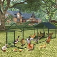 thumbnail image 2 of Large Metal Chicken Coop with Run, 118" l Walk-in Poultry Cage Hen House with Waterproof & Anti-UV Cover, Outdoor Duck Rabbit Pen for Backyard Farm Yard, 2 of 9