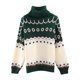 thumbnail image 1 of Suéter de cuello alto de Navidad para mujer, estilo coreano, igual que los jerséis de celebridades de Internet, suéteres femeninos dulces, ropa de otoño e invierno, 1 of 5