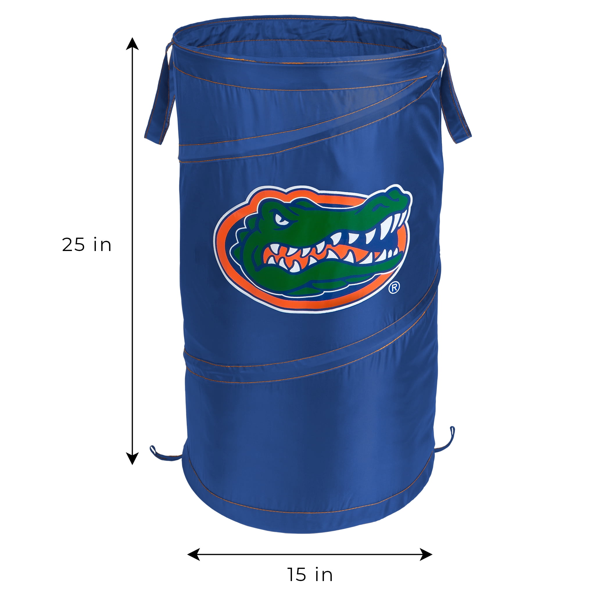 Smart Design Pop-up Spiral Laundry Hamper Bag - 15 x 25 inch - University of Florida  - Blue & Orange - Florida Gators