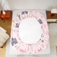 thumbnail image 4 of Manfei Cartoon Princess Castle Fitted Sheet Queen,Pink Kawaii Bowtie Bedding,3 Pieces,1 Fitted Sheet and 2 Pillowcases, 4 of 6