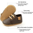 thumbnail image 3 of Baby Boys Girls Moccasins Oxford Sneakers PU Leather Rubber Sole Infant Loafers Anti-Slip Toddler First Walkers Crib Dress Shoes, 3 of 6