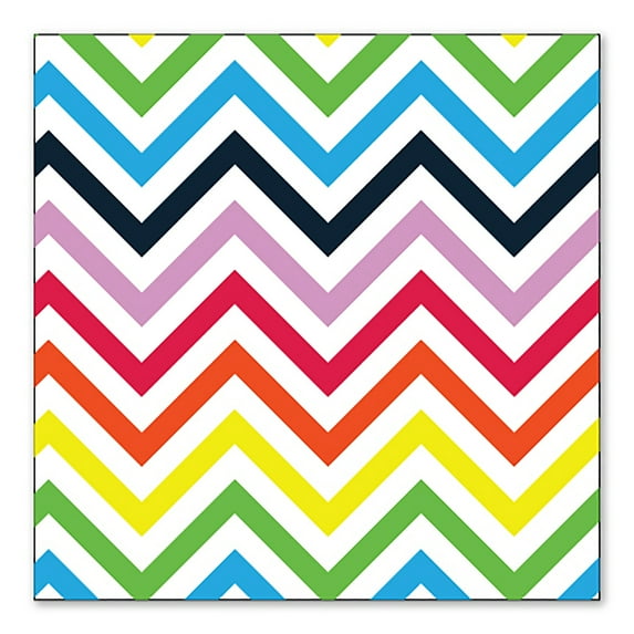 DistinctInk Custom Bumper Sticker - 3" x 3" Decorative Decal - White Background - Rainbow Chevron