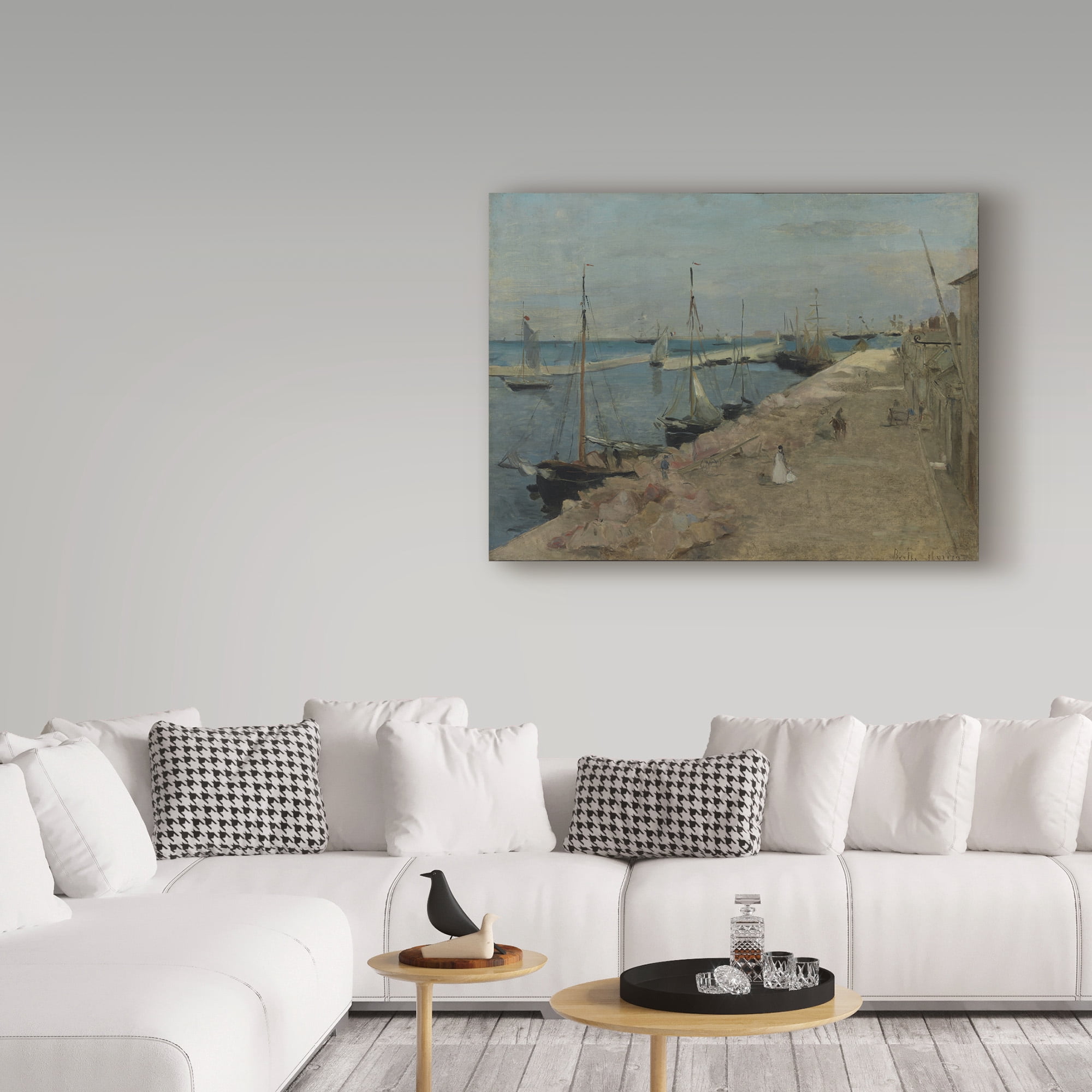Trademark Fine Art 'The Harbour At Cherbourg' Canvas Art by Berthe Morisot