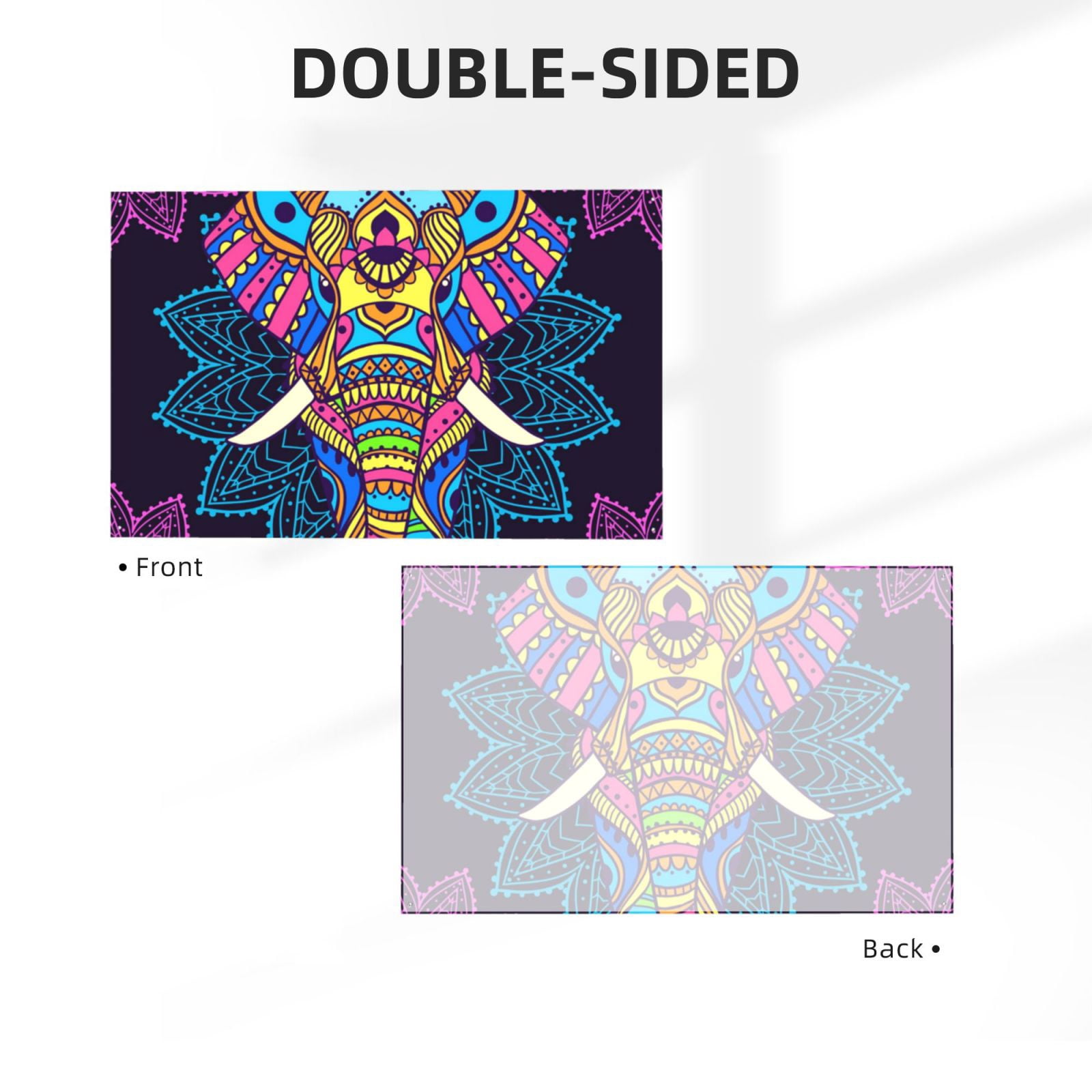 Boho Elephant Floral Psychedelic Four Hole Decorated Banner Flag for Garden Yard Home Decoration Indoor Outdoor 4x6 Ft