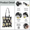 thumbnail image 4 of Vintage Daisy Print Reusable Grocery Tote Bag – Large Canvas Shopping Bag with Boho Floral Watercolor Design, Eco-Friendly & Heavy-Duty Market Tote for Women, Farmers Market, Beach, Spring & Summer, 4 of 5