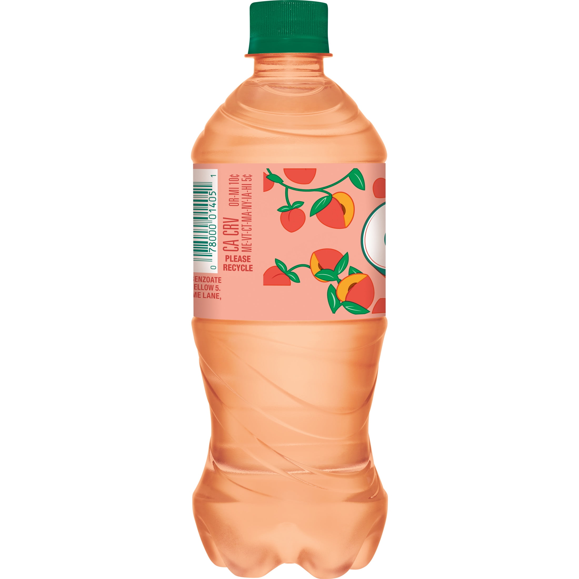 (3 pack) Crush Caffeine Free Peach Soda Pop, 20 fl oz, Bottle
