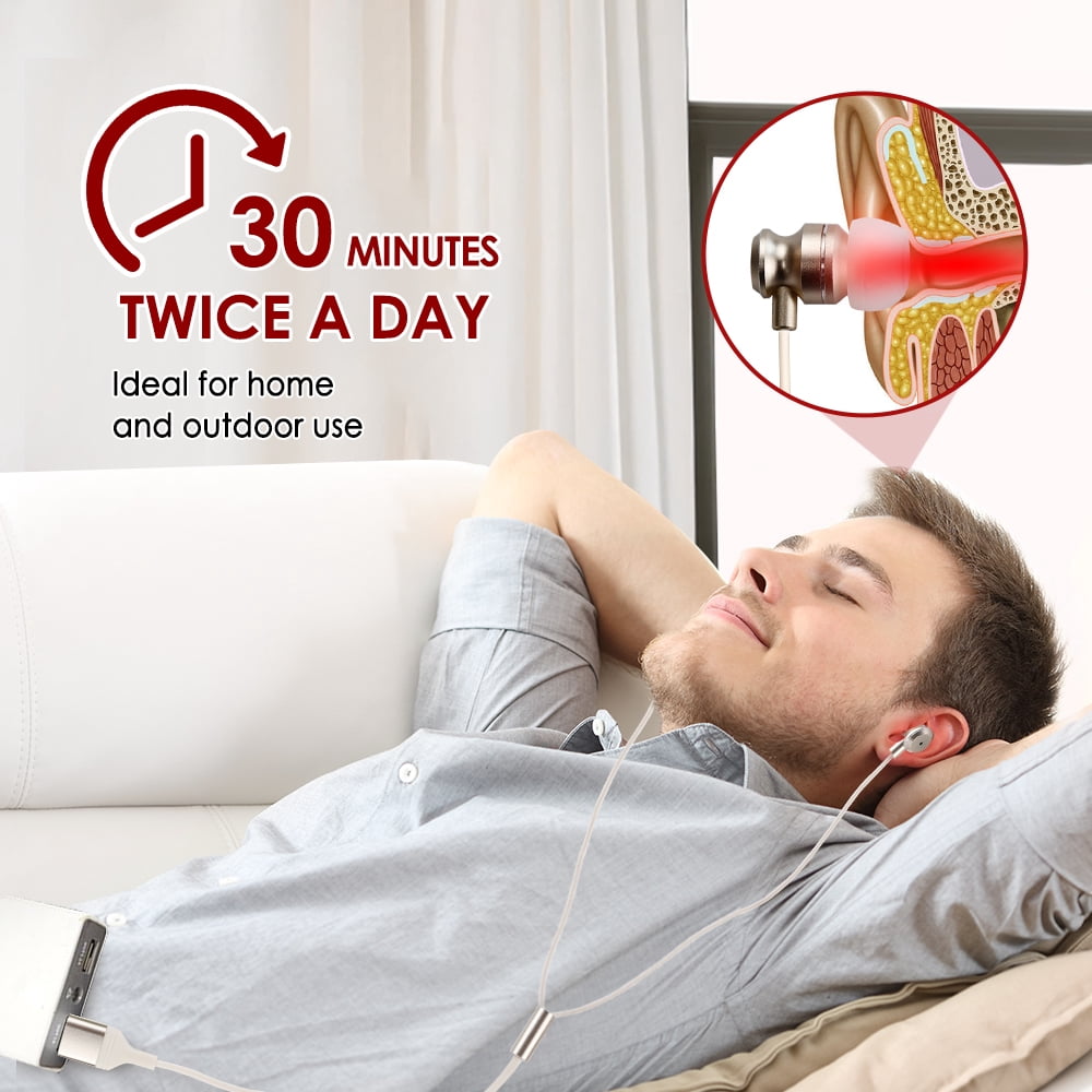 BearCris Ear Relaxation Red Light Device - 650nm Non-Heat LED for Comfort, USB/Type-C Portable
