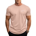 thumbnail image 2 of Domuza Men's Short Sleeve Crew Neck T-Shirts Mountain Graphic Tees Shirts Summer Casual Soft Comfy T shirts Tops Pink M, 2 of 4