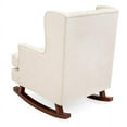 thumbnail image 3 of Beige Soft Tufted Upholstered Wingback Rocker Rocking Chair, 3 of 3