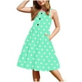 thumbnail image 2 of Cute Dresses for Girls with Pockets Size 2-12 Sleeveless Sundresses Toddlers Kids Trendy Polka Dot Printed Pullover Going-Out Dress Summer, 2 of 8