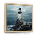 thumbnail image 2 of Designart "Enigmatic Azure And Onyx Beacon I" Coastal Floater Framed Canvas Prints, 2 of 5
