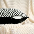 thumbnail image 3 of Unique Bargains Pack of 2 Chenille Soft Striped Modern Throw Pillow Covers White Black, 3 of 7
