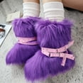 thumbnail image 2 of Snow Boots for Women,Punk Style Studded Furry Boots With Built In Height And Shearling Insulation,Winter Boots for Women,Dark Purple,8.5, 2 of 8