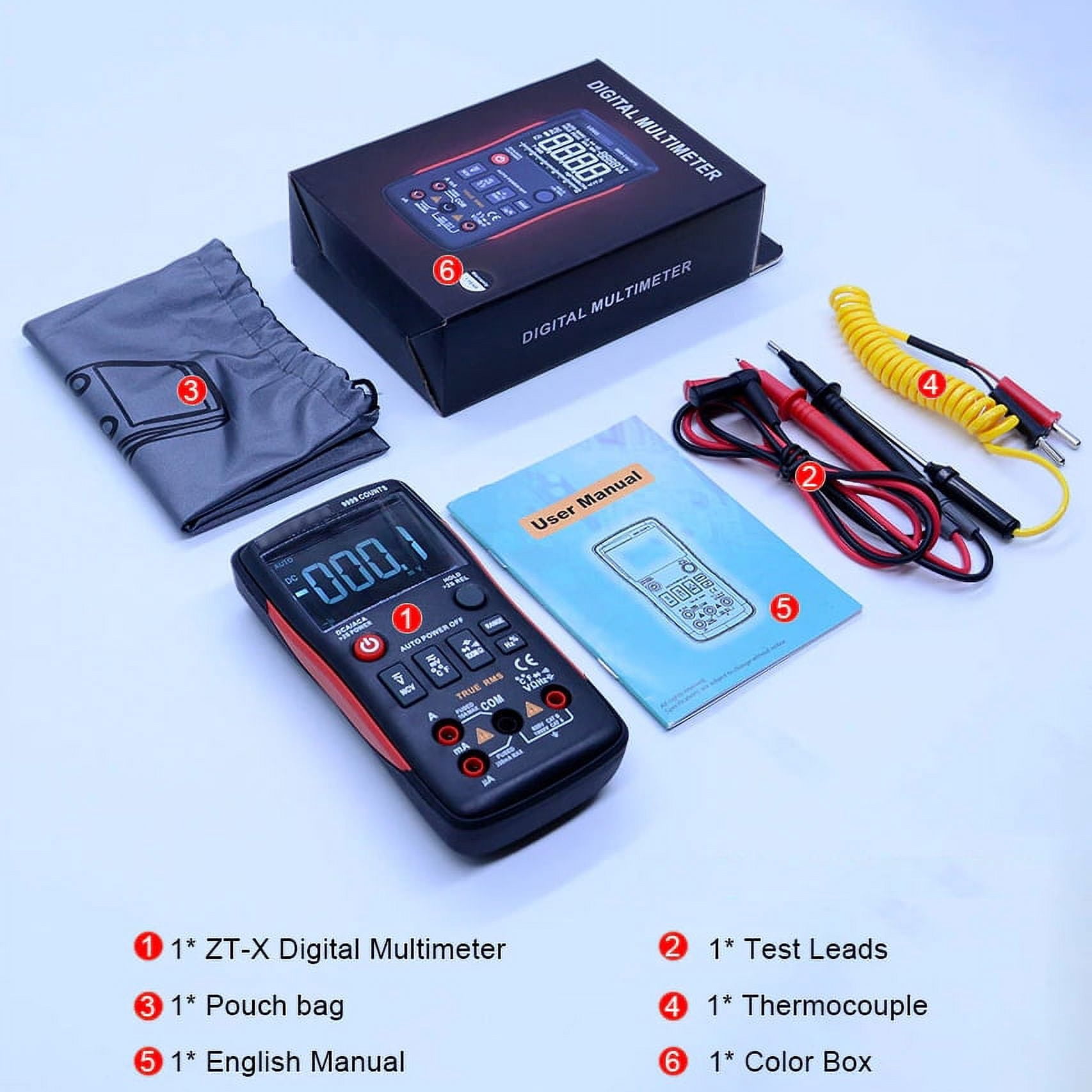 ZT-X Digital Multi-meter with NCV DATA HOLD and Backlit LCD Display