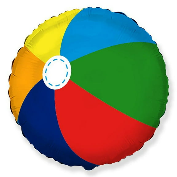 18 inch Summer Beach Ball Foil Mylar Balloon - Party Supplies Decorations