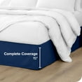thumbnail image 4 of Faldón de Cama Cepillado Doble Bare Home Colección Premium 1800 Caída de 15 Pulgadas Tamaño Queen Azul Oscuro, 4 of 5