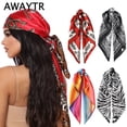thumbnail image 2 of AWAYTR Women Print Flower Hair Bow Scarf Knot Muslim Hat Bandana Scarf Headbands Turban Head Wrap Kerchief Lady Hair Accessories, 2 of 4