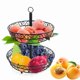 thumbnail image 2 of Fruit Basket Fruit Basket With 2 Tier, Fruit Bowl Vegetable Basket Made Of Metal - Black, 2 of 4