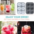 thumbnail image 6 of Baseball Ice Cube Tray with 6 Ball Compartments for Cocktails Soda and Summer Drinks Reusable Plastic Kitchen Freezer Mold, 6 of 6
