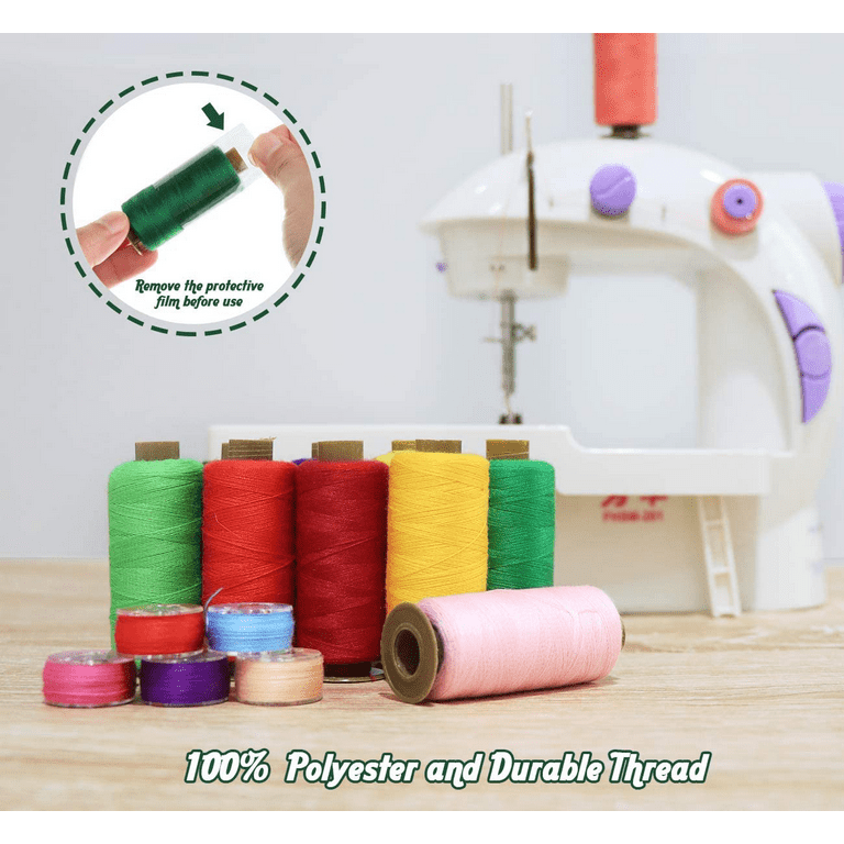 ilauke 36Pcs Bobbins Sewing Thread with Bobbin Case, Size A Prewound Sewing  Bobbins, Polyester Thread Compatible for  Brother/Singer/Babylock/Janome/Elna Embroidery Machine 36 Color