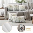 thumbnail image 6 of Farmhouse Botanical Floral Outdoor Waterproof Pillow Covers, Spring Flowers Vintage Decorative Square Throw Pillowcase Sofa Cushion Sham for Patio/Couch/Chair, 18"x18" 2 Pack, 6 of 8