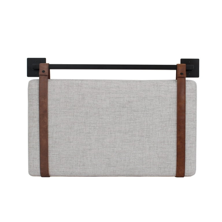 Nathan James HarLow Twin Wall Mount Light Gray Fabric Upholstered