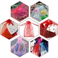 thumbnail image 3 of Sacs en Organza pour Cadeaux de Fête, Lot de 100, 13*18 cm, Rouge, 3 of 3