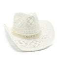 thumbnail image 7 of UJNDER Stylish Sun Hats for Outdoor Activities Shapeable Straw Cowboy Hat for Both Women and Men Ideal Summer Accessory with Unique Design White, 7 of 7