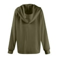 thumbnail image 6 of Kagetolytai Hoodies for Women Waffle Knit Long Sleeve Drawstring Button V Neck Casual Pullover Sweatshirt Hooded Tops Army Green L, 6 of 7
