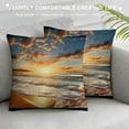 thumbnail image 3 of Creowell Sunset Waves Fashion Style Dirt-Resistant Throw Pillow Covers for Couch Sofa Bed Living Room Bedroom Pillow Case Summer High-Quality 1PC 24x24in, 3 of 5