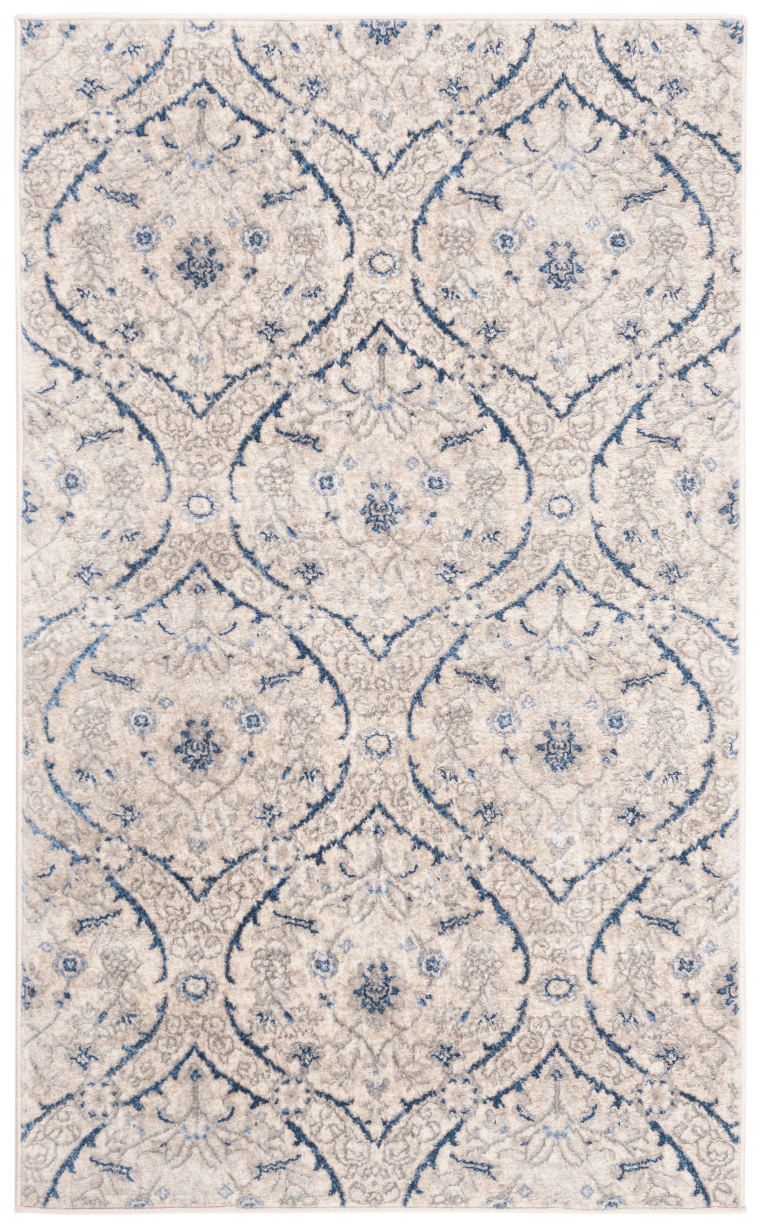 SAFAVIEH Brentwood Braelyn Damask Area Rug, Light Gray/Blue, 4' x 6'