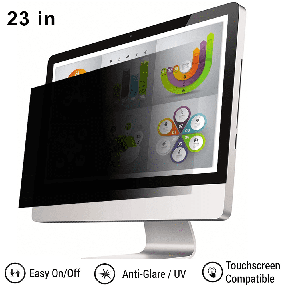 23 Inch 16:9 and 24 Inch 16:10 Computer Privacy Screen Filters for Widescreen Monitors & Replacement Kit Protector Film for Data Confidentiality Desktop Privacy Screen Bundle Anti-Glare