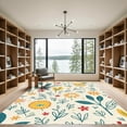 thumbnail image 2 of ODIKA 4'x6' Machine Washable Non-Slip Area Rug, Whimsical Nature Themed with Playful Shapes and Colors High Traffic Rug with Pad, Beige, 904649, 2 of 8