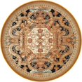 thumbnail image 2 of Unique Loom Outdoor Traditional Collection Area Rug - Royal (5' 3" Round Black Gold Brown/Red), 2 of 9