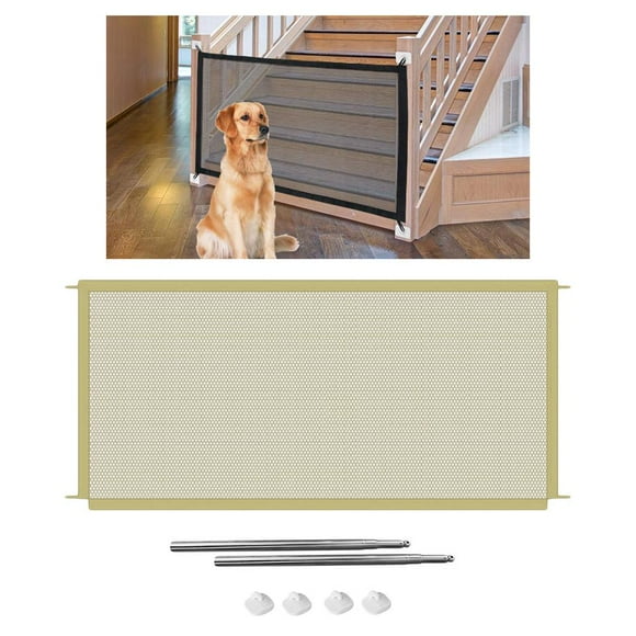 Folding Mesh Dog Gate Door Barrier Safety Guard Fence Mesh Enclosure 120*72cm 120x72cm