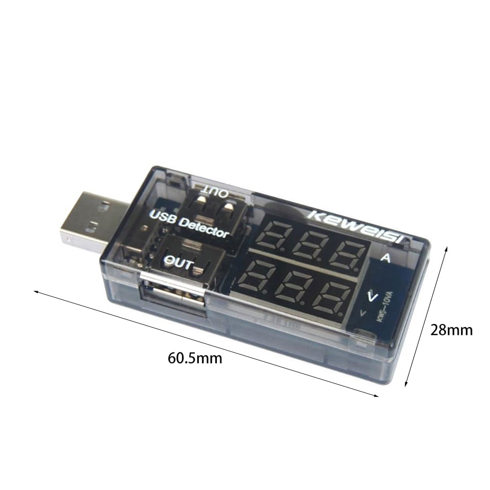Dual DEL 5 V USB Current Voltage mètre Digital voltmètre Power Detector Ammeter 