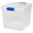 thumbnail image 2 of Drevy Heavy Duty Modular Clear Plastic Stackable Storage Tote Containers with Latching and Locking Lids, 31 Quart Capacity, 4 Pack, 2 of 8