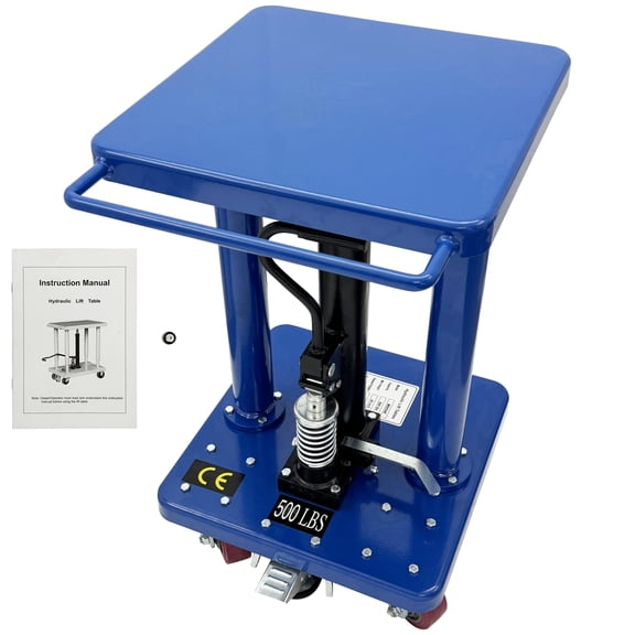 500LB Foot-Operated Steel Hydraulic Column-Type Lifting Mobile Work Platform Truck Ground Brake