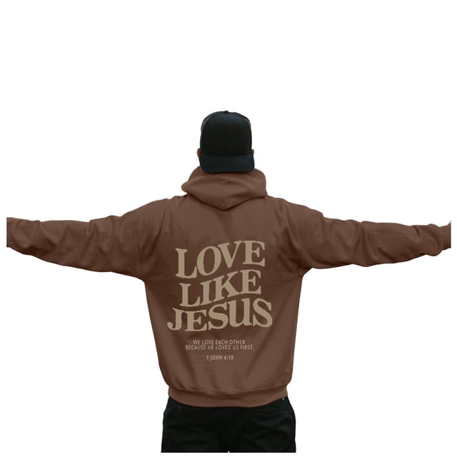 Men Solid Color Printed Casual Hooded Sweatshirt Business Fashionable Comfortable Loose Fit Pullover