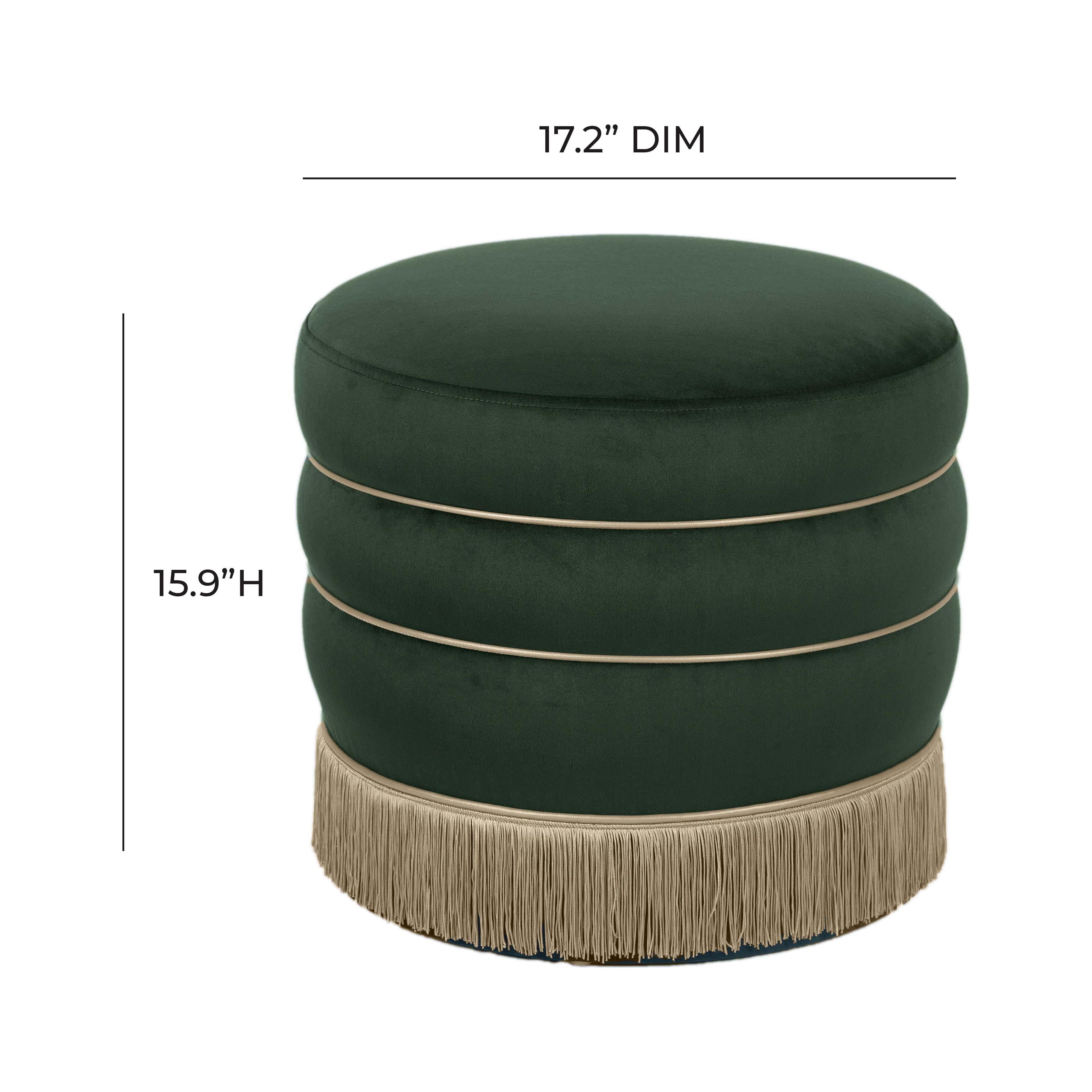 Lakka Green Velvet Ottoman