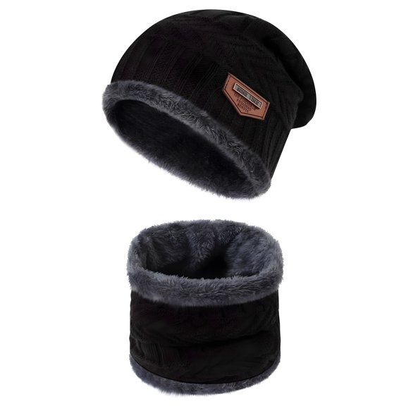 TELOLY Beanie for Men Strong Heat Retention Womens Beanie Soft & Thickened Stocking Stuffers for Men Black