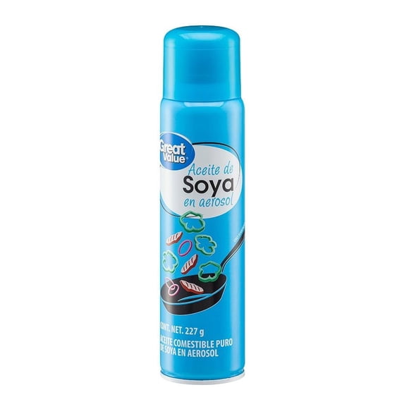Aceite Great Value puro de soya en aerosol 227 g
