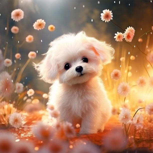 (NH4224) Resina Diamante Serie Animal Cachorro Diamante 30*30CM