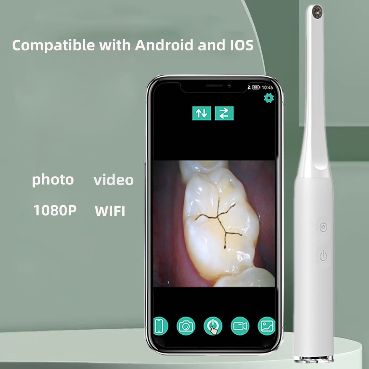 Intraoral Camera Endoscope with Lights, HD Borescope Inspection Compatible with Device Visual Endoscope Camera,for Individuals and Pet
